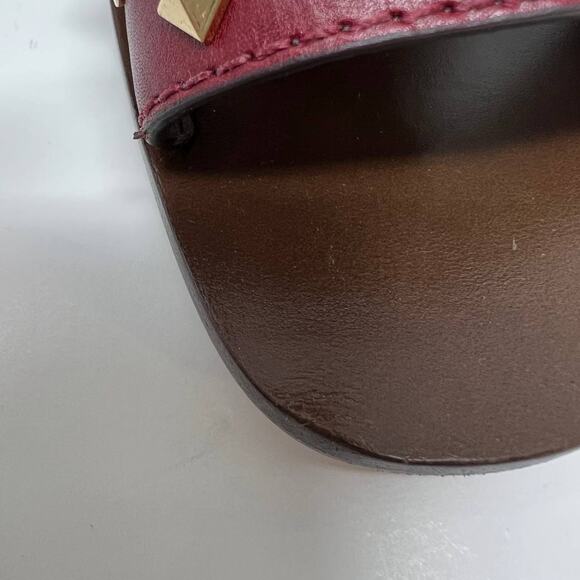 Tory Burch Women's Size 7 Kingsbridge Studded Open Toe Wedge Maroon Sandals - Picture 15 of 15